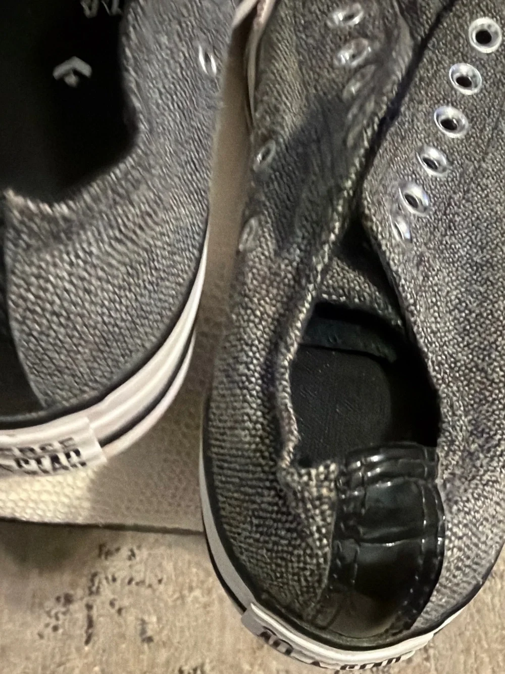 SZ 7  Converse Black and white Houndstooth NO STRINGS 2 Tongues